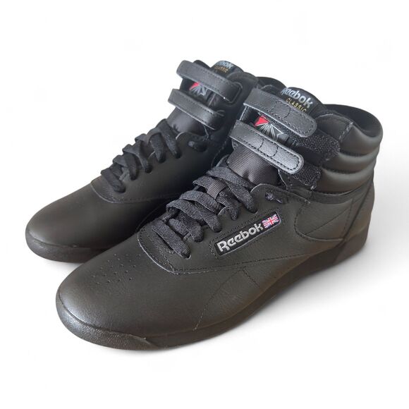 Reebok Classics Women's Size 8 Freestyle Hi High Top Sneaker Black 059503 - Picture 1 of 10